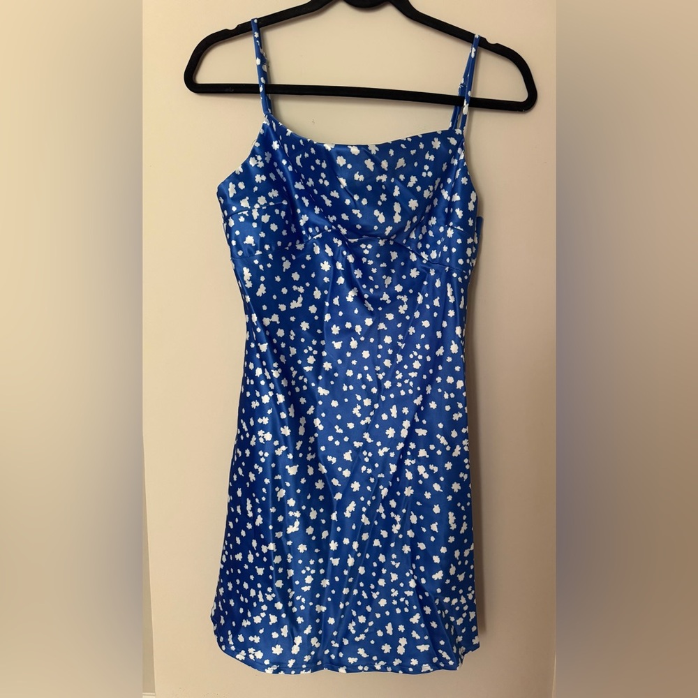 Blue Floral Sleeveless Dress